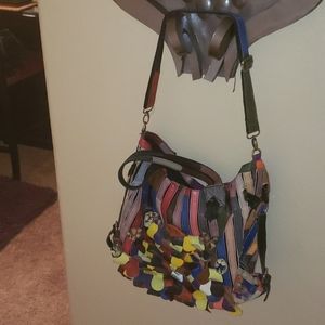 Vintage Hobo Multi Color Genuine Leather Bag